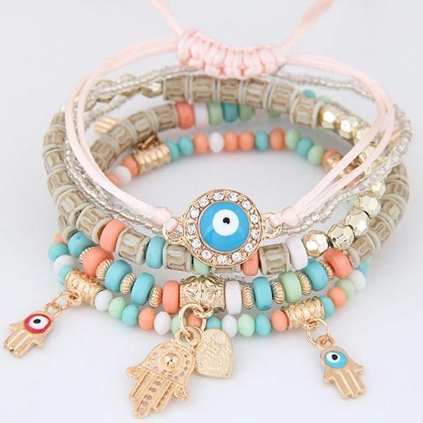 Colorful Beaded Bracelets with Luxury Charm by Keep It Gypsy