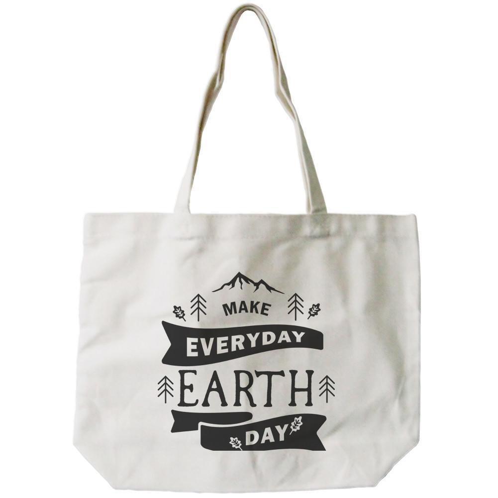 Make Everyday Earth Day Canvas Bag Natural Canvas Tote Cute Bag for Sc -  One Tribe Apparel